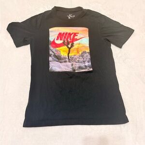 Nike Black Tee with Red Logo